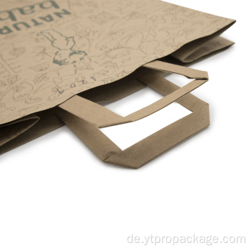 Kundenspezifischer Griff Brown Kraft Paper Bags Printing Logo